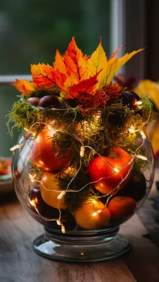 herfst decoraties glazen pot