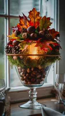 herfst decoraties glazen pot