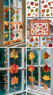 herfst decoraties raam