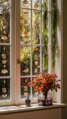 herfst decoraties raam