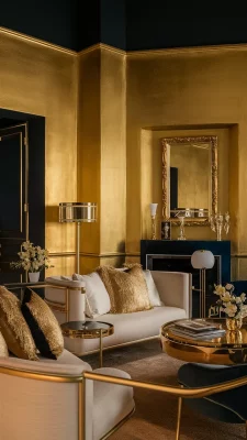 interieur woonkamer modern chique goud