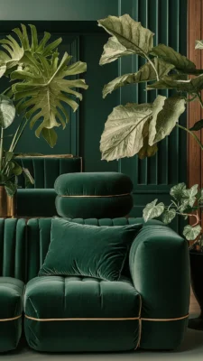 interieur woonkamer modern chique groen