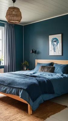 slaapkamer petrol blue