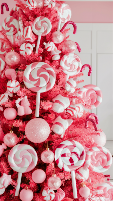 Kerstboom Roze Snoep