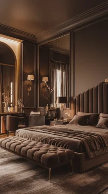 slaapkamer inspiratie warm luxe antraciet