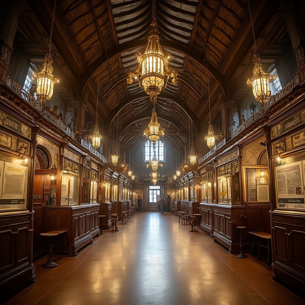 Waarom het Spoorwegmuseum Utrecht het meest onderschatte familieuitje van Nederland is Interieurfoto van de hoofdexpositiezaal van het Spoorwegmuseum, met een prachtig centraal stuk en authentieke antieke kroonluchters aan het hoge plafond, mooi gerestaureerde vintage wachtkamers die het historische klassen systeem tonen met periode meubels en borden voor 1e, 2e en 3e klasse passagiers. De sfeervolle verlichting verlicht klassieke ticketkantoren met bronsbeslag, sierlijke architectonische details en zorgvuldig samengestelde periode-elementen die bezoekers terug in de tijd brengen, allemaal vastgelegd met professionele museumverlichting die de aandacht voor historische details en de meeslepende Victoriaanse stationssfeer benadrukt.