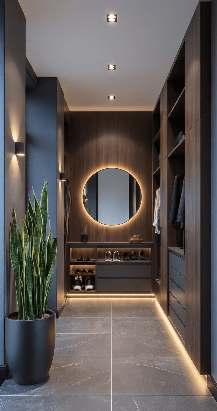 Kleine Gang Functioneel Maken: Van Rommelige Doorgang naar Stijlvolle Entree Sophisticated narrow hallway in contemporary Dutch design featuring high ceilings.